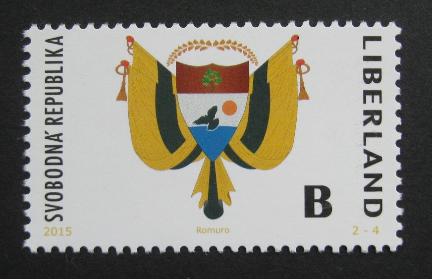 The first stamps of Liberland - crest